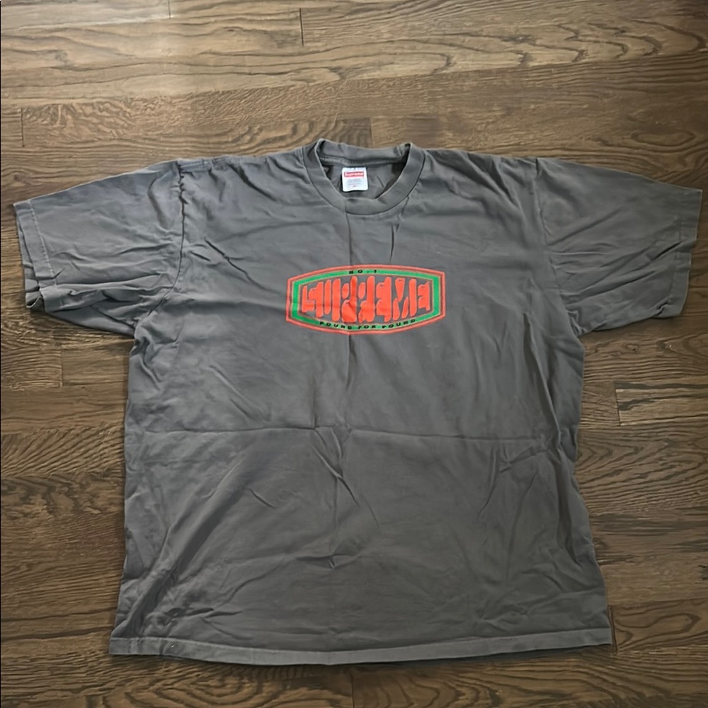 Supreme pound for pound Blue Gray and Red Men's Short Sleeve Tee